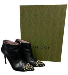 GUCCI Size 6 Black & Gold Bootie