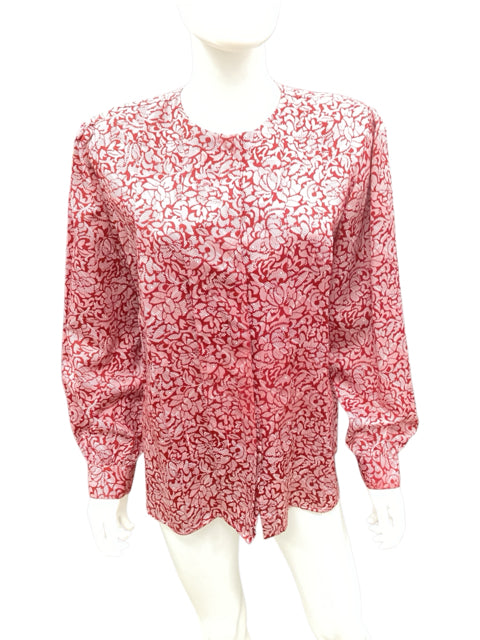 Dian Von Furstenberg Size M/L Red & White Top