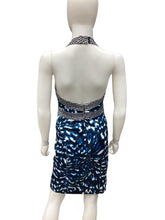 Load image into Gallery viewer, just Cavalli Size Small Blue &amp; White Dress