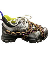 Load image into Gallery viewer, GUCCI Size 4 black &amp; Silver Shoes