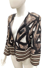 Load image into Gallery viewer, St John Size 12 Brown &amp; Black Cardigan