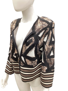 St John Size 12 Brown & Black Cardigan