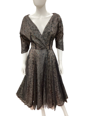 Size Small Vintage Black & Beige Duster
