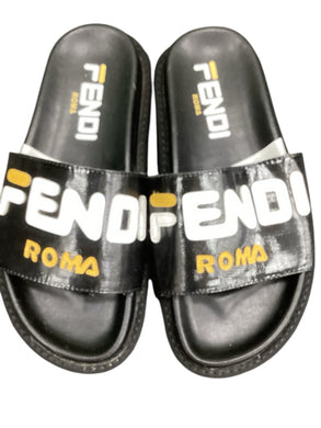 FENDI Size 7 Black & Yellow Shoes