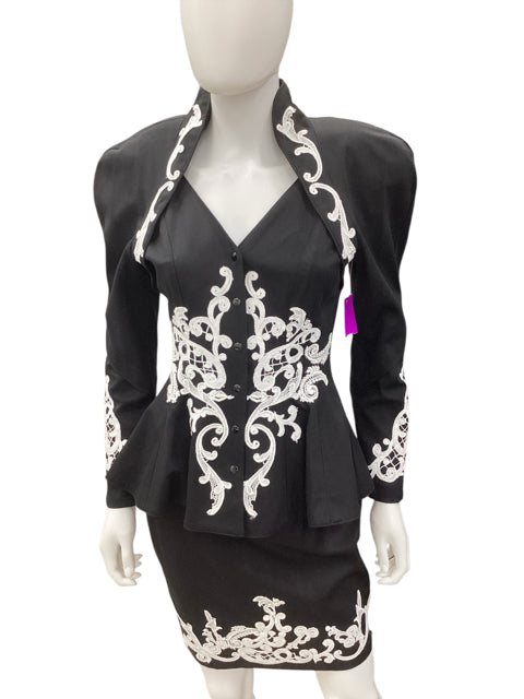 CACHE Size S/M Black & White Blazers