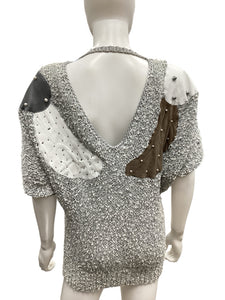 Vintage white & grey Sweater