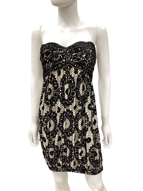 Dian Von Furstenberg Size 6 Black & Off White Dress