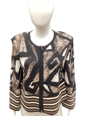 St John Size 12 Brown & Black Cardigan