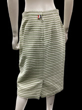 Load image into Gallery viewer, THOM BROWNE Size 12 Green &amp; White Skirt