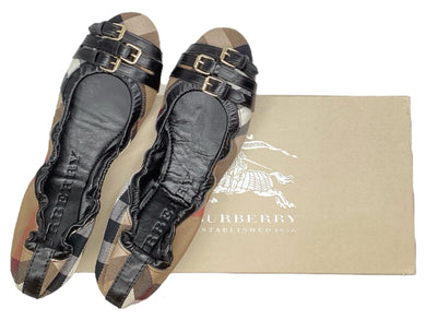 BURBERRY Size 8 Plaid Shoes