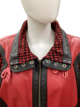 Load image into Gallery viewer, Mixed Blues Size XL Black &amp; Red Jacket