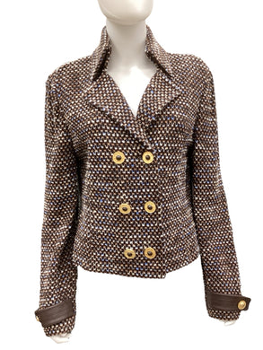 St John Size 12 Brown Print Blazers