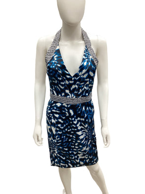 just Cavalli Size Small Blue & White Dress