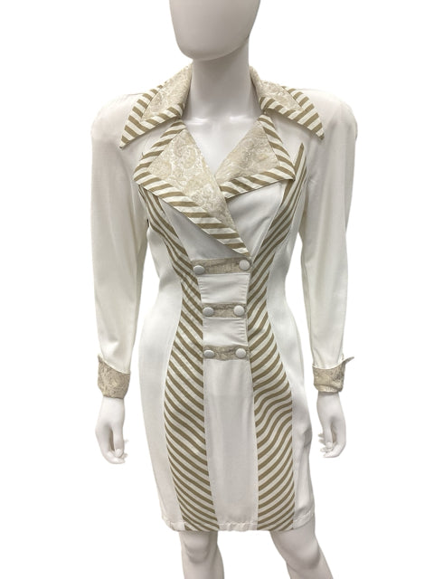 CACHE Size Small white & gold Dress CACHE Size Small white & gold Dress