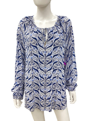 Lilly Pulitzer Size XL Blue & White Top