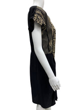 Load image into Gallery viewer, Bette Wanderman Size 6 Black &amp; Gold Dress