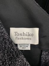 Load image into Gallery viewer, Toshiko-Vintage Size Medium black &amp; Silver Dress