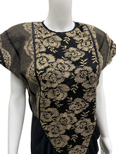 Load image into Gallery viewer, Bette Wanderman Size 6 Black &amp; Gold Dress