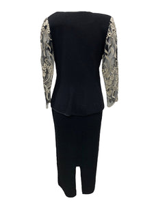 Vintage Size Medium Black & Gold Dress