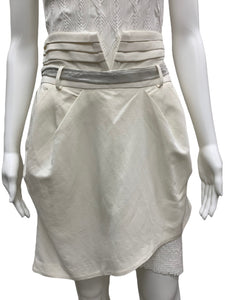 Badgley Mischka Size 12 Ivory Skirt