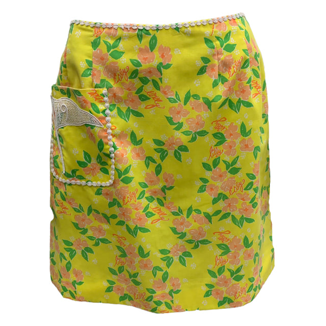 Lilly Pulitzer Size 6 Yellow Print Skirt