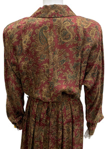 Maggy London Burgundy Print Size Large Dress