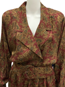 Maggy London Burgundy Print Size Large Dress