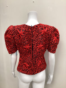 Made in France Size S/M Red & Black Top