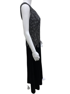 Toshiko-Vintage Size Medium black & Silver Dress