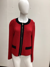 Load image into Gallery viewer, St John Size 8 Red &amp; Black Cardigan