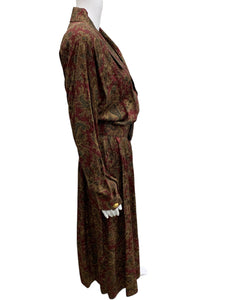 Maggy London Burgundy Print Size Large Dress