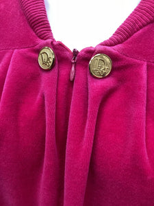 Christian Dior Size Small Hot Pink Velour Robe