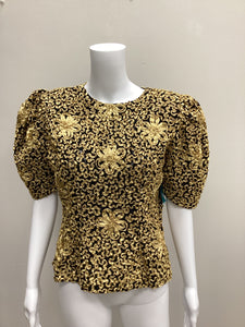 Made in France Size S/M Gold & black Top