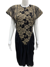 Load image into Gallery viewer, Bette Wanderman Size 6 Black &amp; Gold Dress