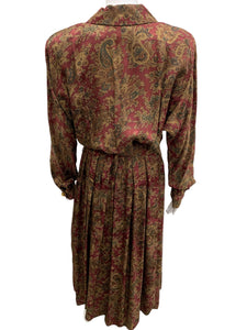Maggy London Burgundy Print Size Large Dress
