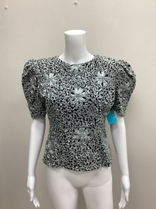 Made in France Size S/M Grey & Black Top